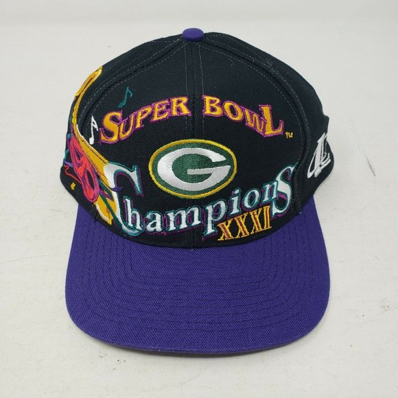 Vintage Green Bay Packers Super Bowl XXXI Champions Hat Official Locker Room 97